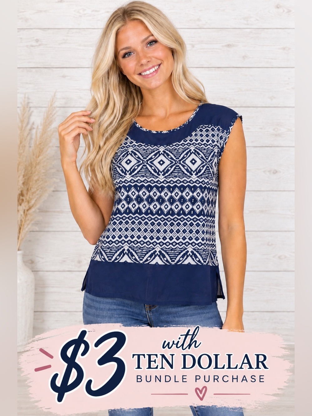 Non Branded - Blue Pattern Top